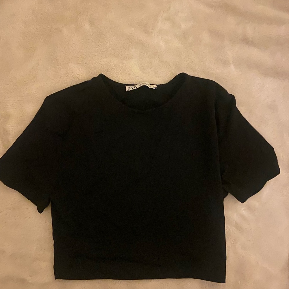 Black Zara crop top